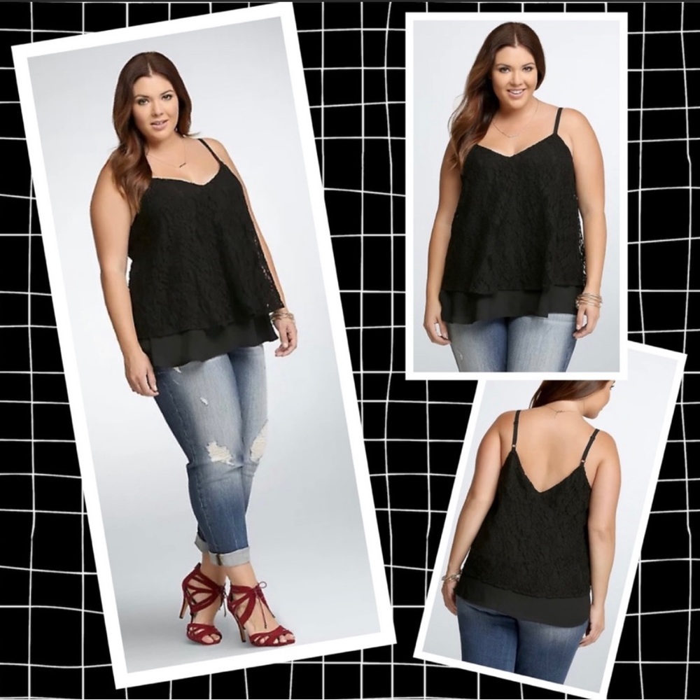 Torrid Black Double Layer Cami - image 2
